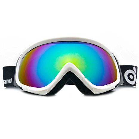 Odoland Snow Ski Goggles S2 Double Lens Anti-fog Windproof UV400 Eyewear - Skiing, Snowboarding, Motorcycle Cycling and Snowmobile Winter Outdoor Sports Protective Glasses