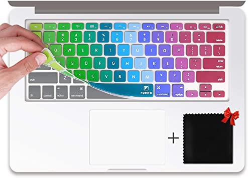 Keyboard Cover Compatible MacBook Air 13 Inch/MacBook Pro 13" 15" (2012-2015 Model) /iMac Wireless Keyboard (Rainbow)