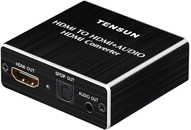 Tensun 4K HDMI to HDMI Optical SPDIF TOSLINK Converter Adapter with 3.5mm RCA R/L Stereo HDMI Audio Extractor Splitter for Blue-ray PC Laptop Xbox One HDTV