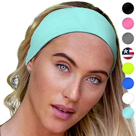 Sports Headbands: UNISEX Design With Inner Grip Strip to Keep Headband Securely in Place | Fits ALL HEAD SIZES | Sweat Wicking Fabric to Keep your Head Dry & Cool. Fits Under Helmets too