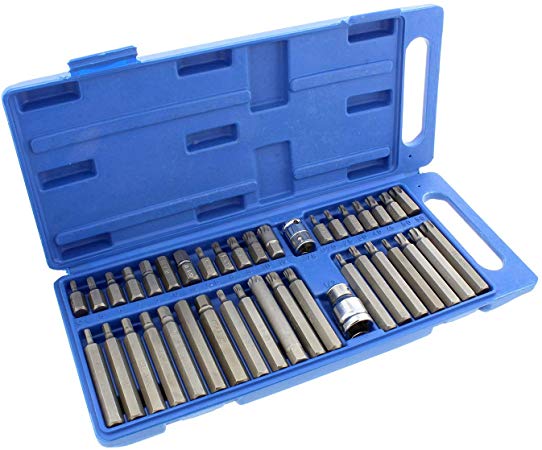 ABN Combination Hex, Torx, and XZN Socket Bit Set – 40 Piece Hexagonal, Star Drive, Triple Square Socket Set