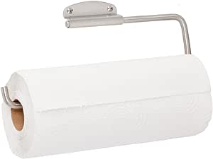 iDesign Forma Wall Mounted Metal Paper Towel Holder, Swiveling Roll Organizer for Kitchen, Bathroom, Craft Room, 12" x .75" x 4.5", Chrome