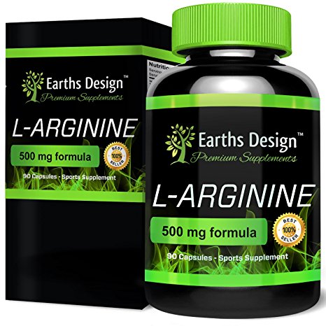 L-Arginine, The Essential Amino Acid that Increases Muscle Growth and Strength, Arginine Promotes Nitric Oxide Levels & Protein Synthesis, Made in the UK, 500mg - 90 Capsules