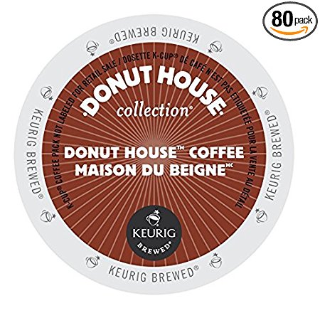 Donut House Light Roast Coffee K-Cups, K-Cup Portion Count for Keurig K-Cup Brewers (Count of 80)