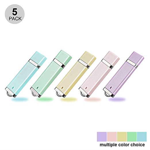 KOOTION USB Flash Drive 16GB Colorful Flash Drive -5 Pack- 5 Colors (Blue, Green, Pink, Purple, Yellow,)