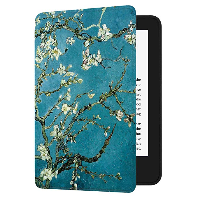 Huasiru Painting Case for All-New Kindle (10th Generation-2019 Only) with Auto Sleep/Wake, Almond Blossom