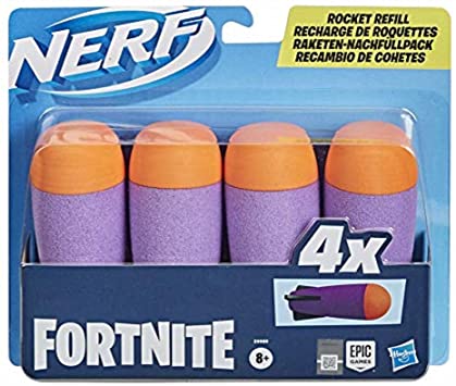 Nerf Fortnite Rocket Refill – Includes 4 Official Nerf Foam Rockets – Compatible with Nerf Fortnite Rocket-Firing Blasters