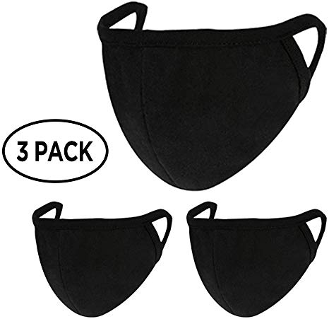 3 Pack Unisex Anti Dust Face Mouth Mask - Do Not Guaranteed but can Help Protect Against Spreading Germs. This Face Mask for Cycling/Camping Travel - 100% Cotton, Reusable Made In USA