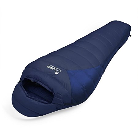 Mountaintop 32 F Ultralight Lightweight Mummy Down Sleeping Bag for Backpacking Adults Camping Hiking with Compression Sack