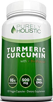 Turmeric Curcumin Capsules ★ 100% MONEY BACK GUARANTEE ★ - with BioPerine Black Pepper Extract, Aids Absorption - Without This it Won't Work.120 Veggie 500mg Turmeric Supplement, 95% Curcuminoids