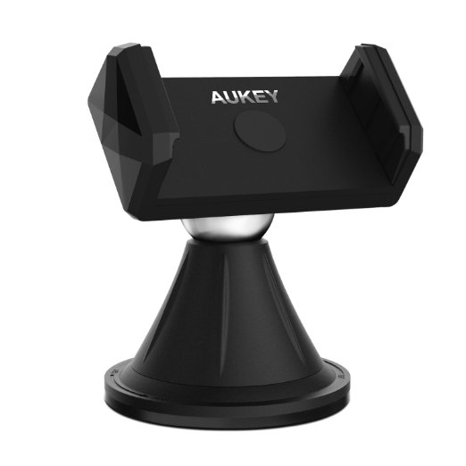 [New Release] Car Mount, AUKEY Windshield Dashboard Car Mount Holder, 720 Degree Adjustable Grips for iPhone 6S Plus, iPhone 6 Plus, 6S, 6, Google Nexus 6 5 4, Samsung Galaxy S5 and more