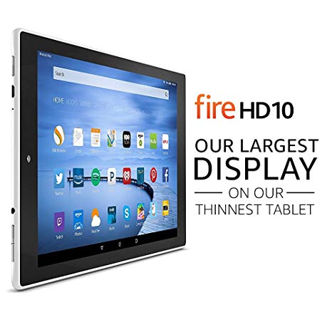 Fire HD 10 Tablet with Alexa, 10.1" HD Display, 32 GB, White - with Special Offers (Previous Generation - 5th)