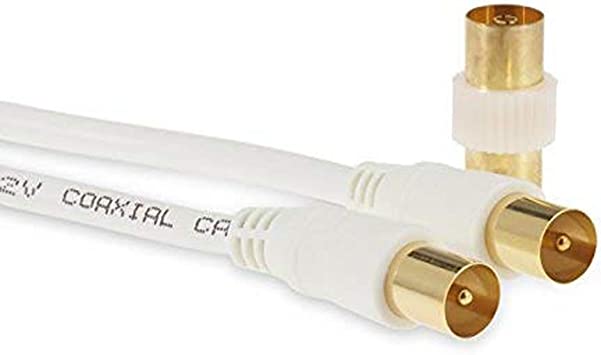 SSL Satellites 20 Meter 3C-2V White Cable TV Aerial Lead Coaxial Cable Coax RF 75 OHM 3C-2V