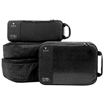 VASCO Packing Cubes for Travel – Sets of Premium Luggage Organizers (4 set (S 2M L) Black)