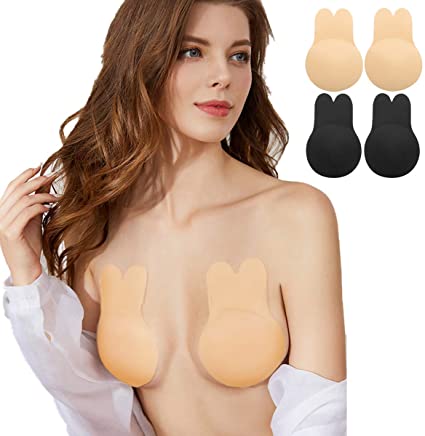 Adhesive Bra,Strapless Bra 2 Pairs Invisible Lift Backless Sticky Bra for Women