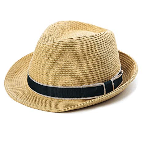 SiggiHat Panama Summer Fedora Trilby Straw Sun Hats For Men Safari Beach Hat - Foldable