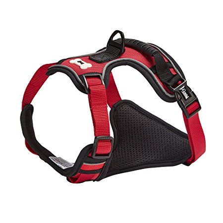 Bunty Soft Padded Comfortable Fabric Dog Puppy Pet Adjustable Outdoor Harness - Red - Small