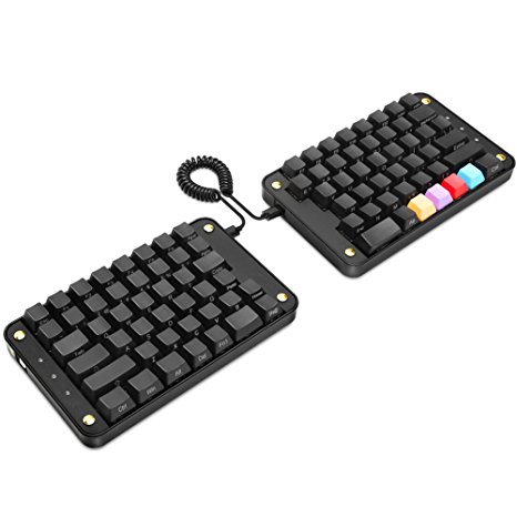 Koolertron Programmable Split Mechanical Keyboard with OEM Gateron Red Switch, All 89 Keys Programmable Ergonomic Keypad, 8 Macro Keys - [SMKD62] (OEM Red Switch (Office))