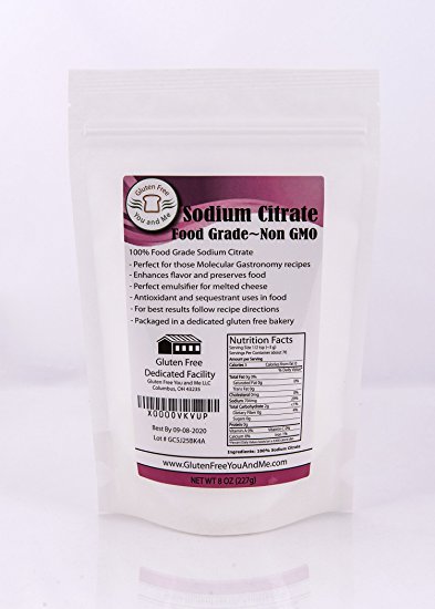 Food Grade Non-GMO Sodium Citrate (8oz/227g) Excellent for Creating Cheese Sauces, Spherification and More …