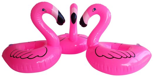 Fun Pink Flamingo Inflatable Pool Float and Pool Toy Drink Holder 12 pack. Great for Kids Bath, Pool Parties, Holding your Drink and Decoration.