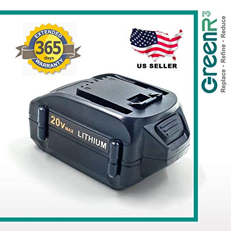 GreenR3 1-PACK 4000mAh 4.0Ah Battery for WORX WA3525 fits WG WS WA WX 20V GT AIR Drill Driver Trimmer Blower Cleaner Mower Jig Saw Chainsaw Model Series Cordless Power Tool Lithium Li-Ion Part more