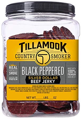 Tillamook Country Smoker Peppered Silver Dollar Beef Jerky, 80-Count Coins