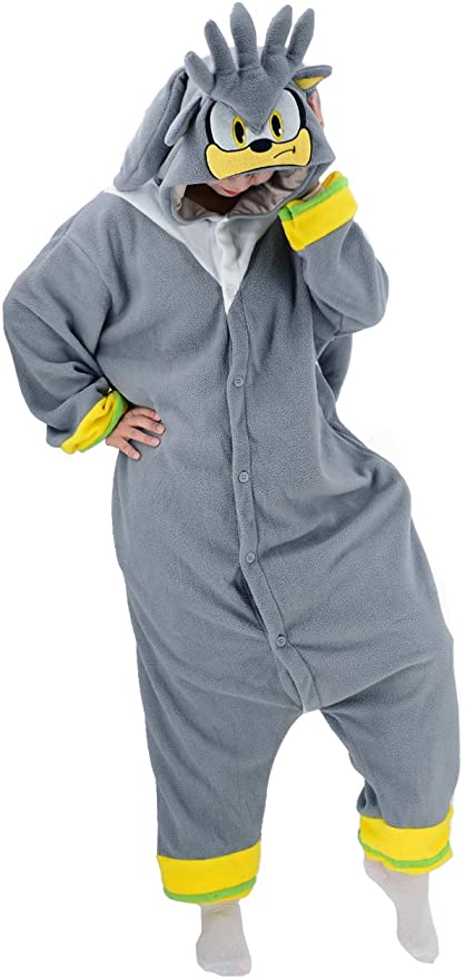 vavalad Sonic Onesie Pajamas Adult Cosplay Animal Hedgehog Homewear Sleepwear Jumpsuit Costume Women Men