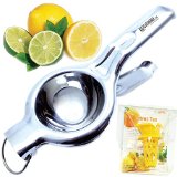 EcoJeannie LS0001 Professional Jumbo Stainless Steel Lemon and Lime Squeezer and Juicer with Free Citrus Tap 925-Inch Silver