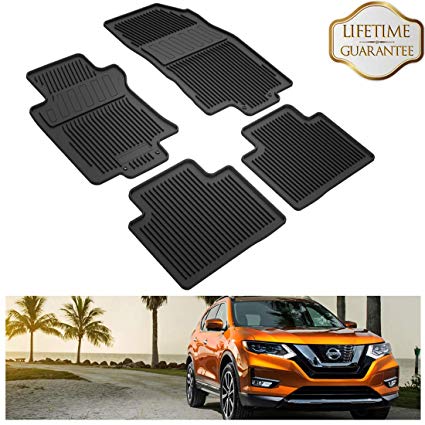KIWI MASTER Floor Mats Compatible for Nissan Rogue 2014-2018 All Weather Protection TPE Front & Rear Row Liners Mat Set
