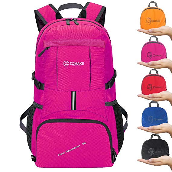 ZOMAKE Ultra Lightweight Hiking Backpack, 35L Packable Water Resistant Travel Daypack School Bag for Outdoor Camping