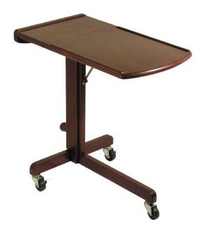 Winsome Wood Adjustable Laptop Cart/Table, Antique Walnut