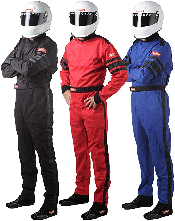 RaceQuip Racing Driver Fire Suit One Piece Single Layer SFI 3.2A/ 1 Red Medium 110013