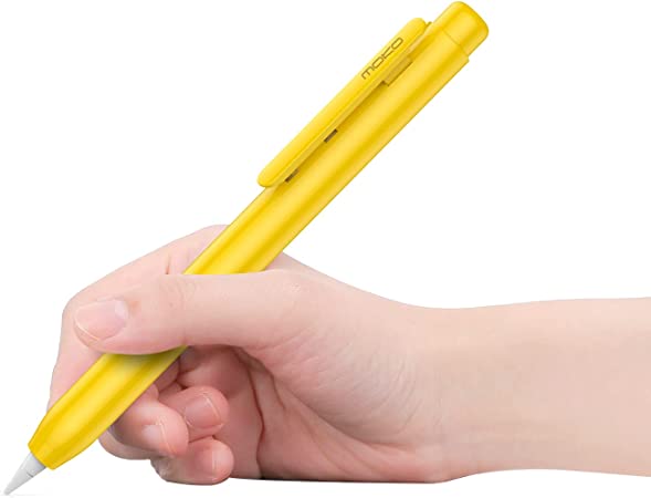 MoKo Holder Case Fit Apple Pencil 1st Gen, Retractable Tip Cap Fit New iPad 10th Gen 2022, iPad 9th Gen 2021, iPad 8th Gen 2020 iPad 6th 9.7 2018, iPad Mini 5th Gen Pencil Sleeve, Yellow