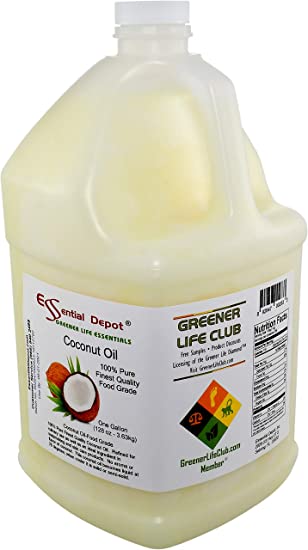 Coconut Oil - 1 Gallon - 128 oz - Food Grade - safety sealed HDPE container with resealable cap