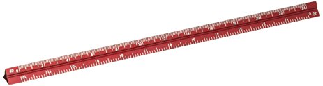 Alumicolor 3000 Series 6-Inch Red Mini Aluminum Triangular Engineer Scale (3210-4)