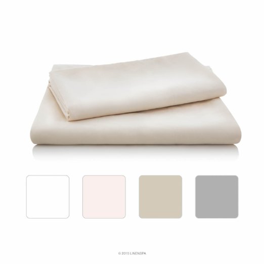 LINENSPA Brushed Microfiber Ultra Soft Bed Sheet Set - Wrinkle Resistant - Queen Size - Ivory