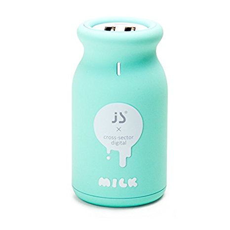 Portable Battery，JS(TM) 10000mAh/3.7v Ultra-Compact Portable Milk Bottle-Sized External Power Bank Battery Charger Pack for iPhone 6/5/4 iPad iPod Samsung Devices Smart Phones Tablet PCs (Blue)