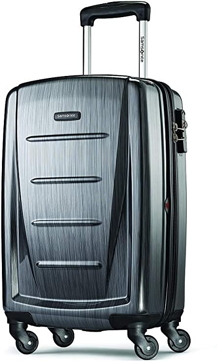 Samsonite Winfield 2 Hardside Expandable Luggage with Spinner Wheels, Charcoal, Checked-Medium 24-Inch