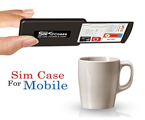 SIMCases Drawer Design Case Holder For SIM Cards & Memory Cards, Storage Case With 3M Grip Pad Technology   3 SIM Card Adapters 1 Iphone Pin, Holds Securely Any SIM Micro Nano & Memory Cards