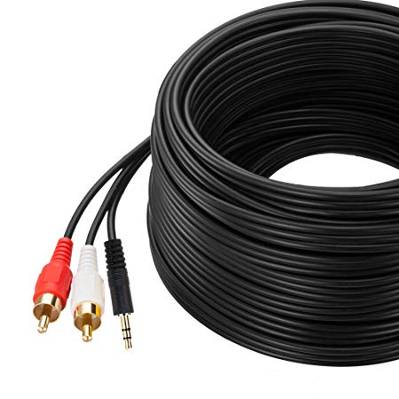 RCA to 3.5mm, NC XQIN 3.5mm to 2RCA Cable 10 ft 3.5mm Male to 2RCA Male Stereo Audio Y Cable