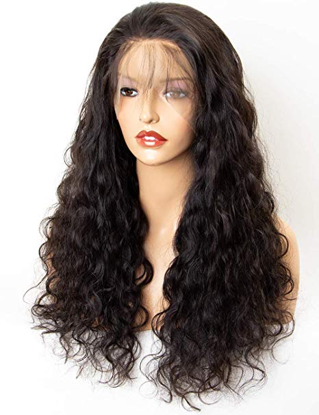Chantiche Preplucked Lace Front Human Hair Wigs with 4.5" Deep Part Brazilian Remy Human Hair Loose Curly Wig with Baby Hair 150% Density Human Lace Wig for Women (4.5" Lace Front,14inch,#1B)