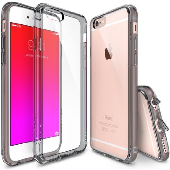 iPhone 6s Plus Case Ringke Fusion Clear PC Back TPU Bumper w Screen Protector Drop ProtectionShock Absorption TechnologyAttached Dust Cap For Apple iPhone 6s Plus  6 Plus - Smoke Black