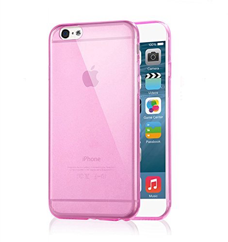 iPhone 6 Case, 4.7" Gembonics Thin Case Cover TPU Rubber Gel, Transparent Clear Back Case for Iphone 6, Soft Silicone - Pink