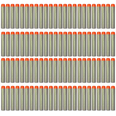 AMOSTING 100 PCS Foam Darts Universal Standard Refill Soft 2.84inch (7.2centimeter) Round Head Bullet Pack for Most Nerf N-strike Elite etc Series Blasters - Grey