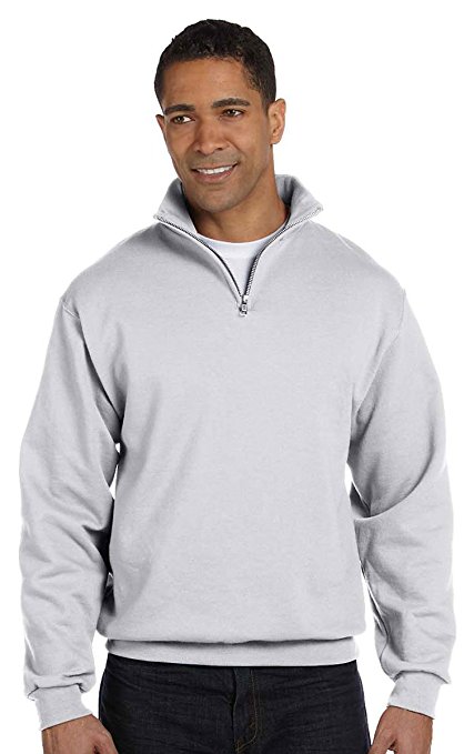 Jerzees Mens 995 Quarter-Zip Cadet-Collar Sweatshirt