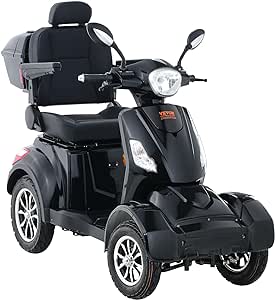 VEVOR Heavy Duty 4-Wheel Mobility Scooters for Seniors & Adults 500lbs Capacity - 31 Miles 3-Speed Long Range, 800W All Terrain Electric Recreational Scooter Wheelchair with 25° Max Climbing Capacity