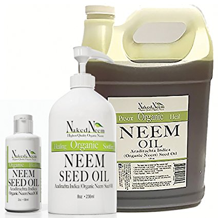 Organic Neem Oil (16 oz) 100% Pure Cold Press, Unrefined - 5 Sizes, Best Prices