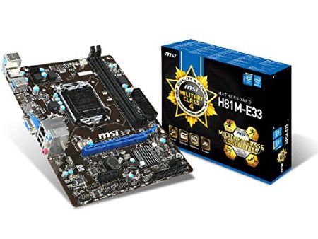 MSI Intel H81 LGA 1150 DDR3 USB 3.1 Micro ATX Motherboard (H81M-E33)