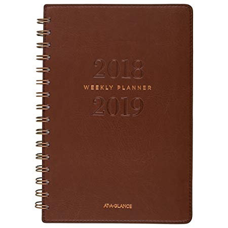 at-A-Glance 2018-2019 Academic Year Weekly & Monthly Planner, Small, 5-3/4 x 8-1/2, Signature Collection, Brown (YP200A09)