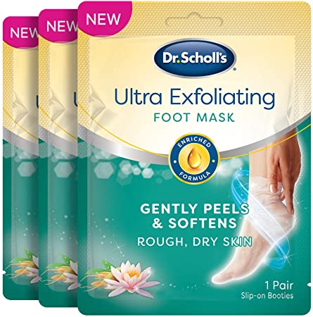 Dr. Scholl's Ultra Exfoliating Foot Peel Mask 3pk, Gently Peels and Softens Rough, Dry Skin, with Urea